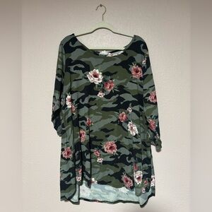 Floral Camouflage Women's Tunic Top